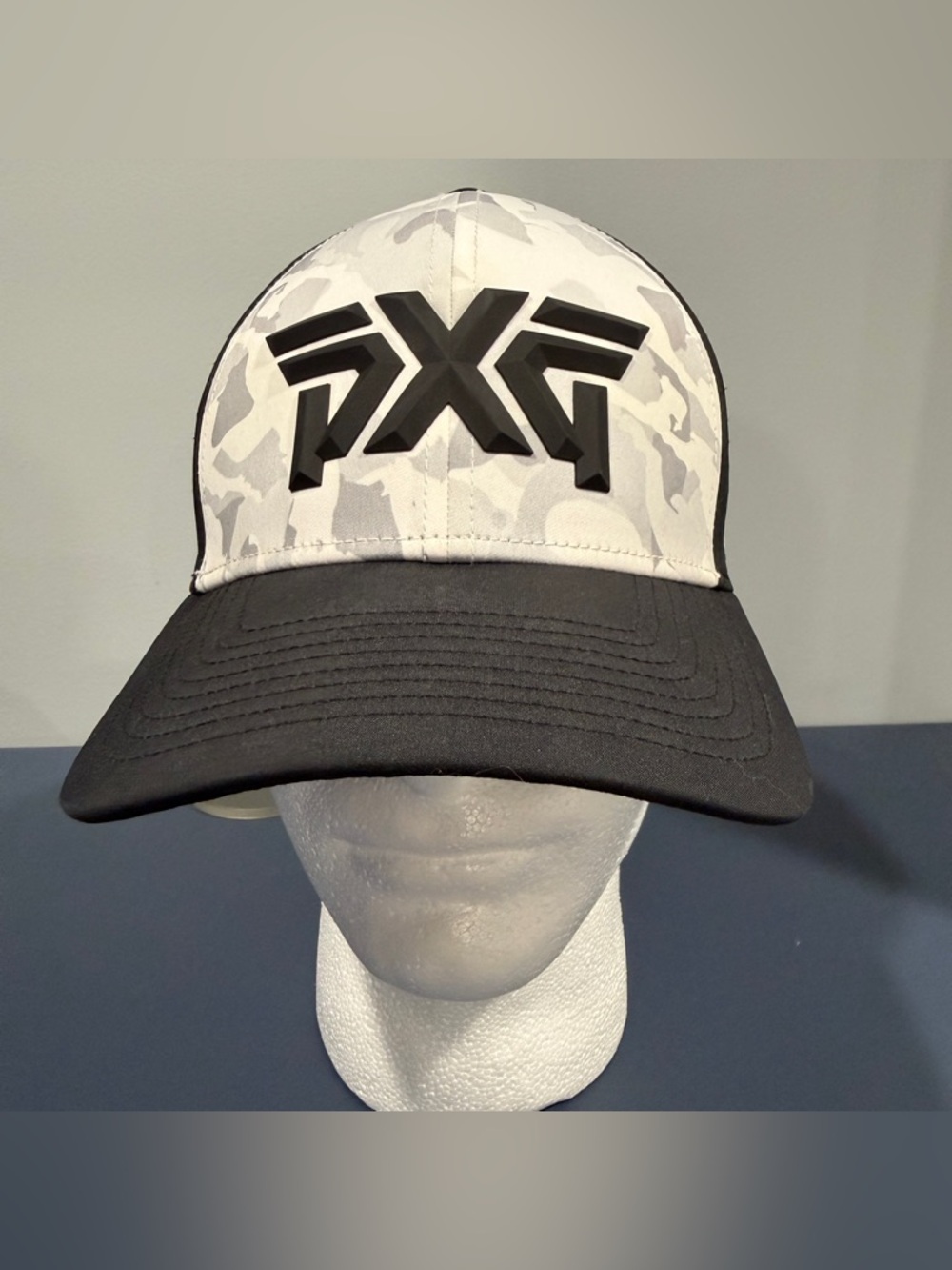 PXG Golf Snapback Hat Black Gray Camo Perforated Performance Cap Adjustable